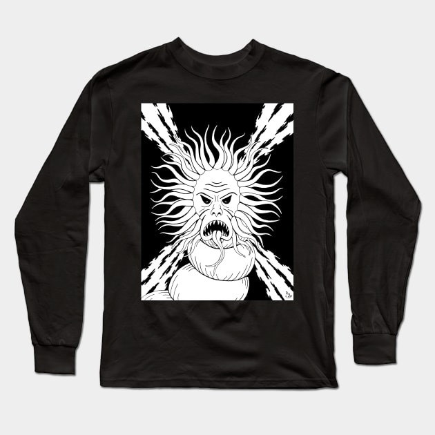 Tentacled Monstrosity Weird Horror Art Long Sleeve T-Shirt by AzureLionProductions